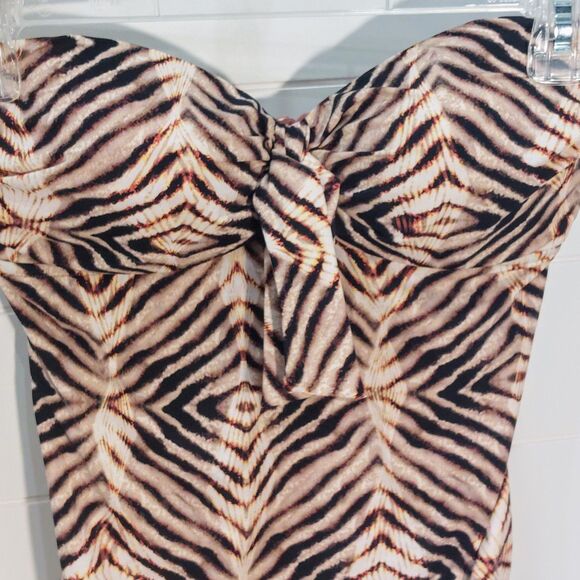 New! Seafolly Australia Women's 6 Wrap Front 1-Piece Swimsuit Animal Print - Picture 2 of 10